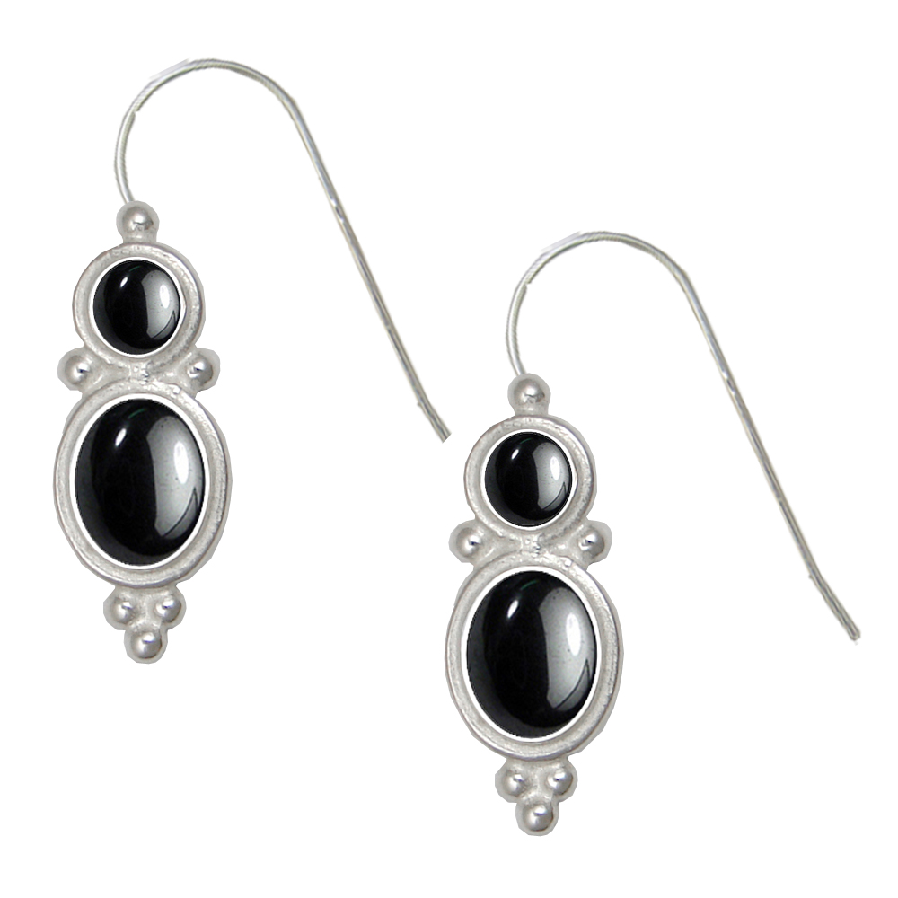 Sterling Silver Drop Dangle Earrings Hematite